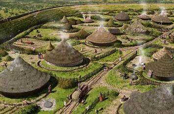 A viking village and huts