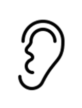 An ear symbol