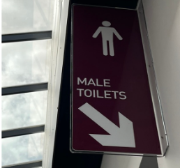 Male toilets sign