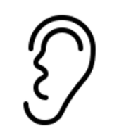 An ear symbol