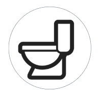 A toilet symbol