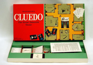 A photograph of the board game Cluedo