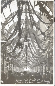 County Arcade, Leeds, decorated for the Royal Visit 1908