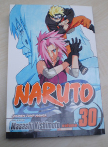 A comic book with a manga drawing on the front and the words Naruto 30