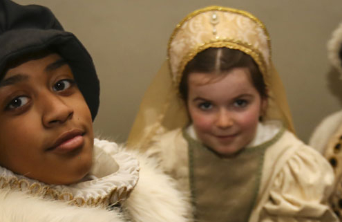 Children dressed in Tudor costume