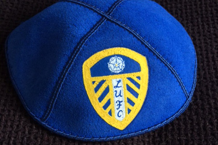 A Leeds United Football Club Jewish Cap 'Kippah' from the Leeds Museums & Galleries collection