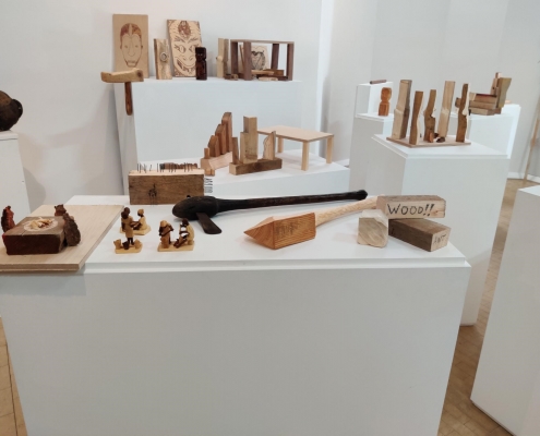 The Woodworm installation on display at Leeds Art Gallery