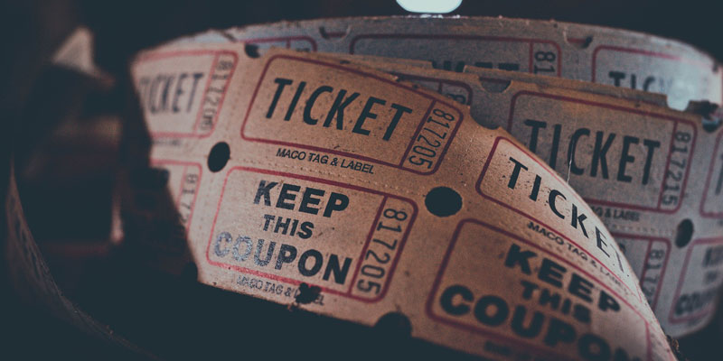 A roll of old fashioned cinema tickets