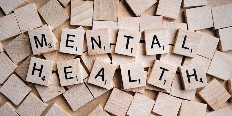 Scrabble letters used to spell out mental health