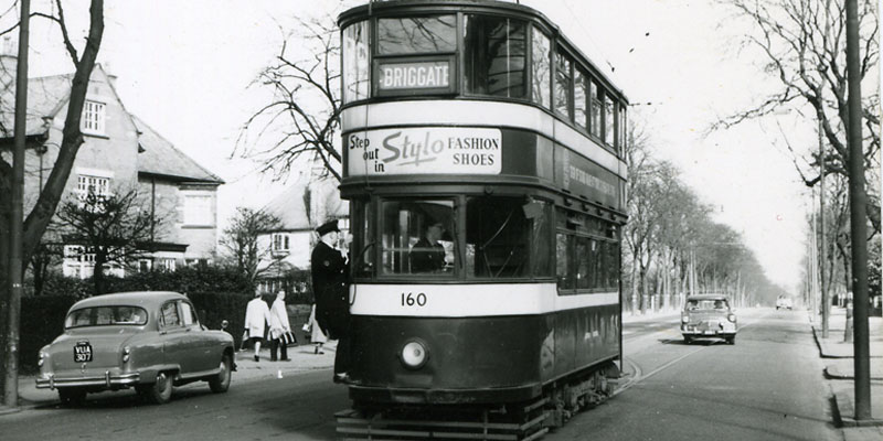 A tram in Leeds in the 20th century