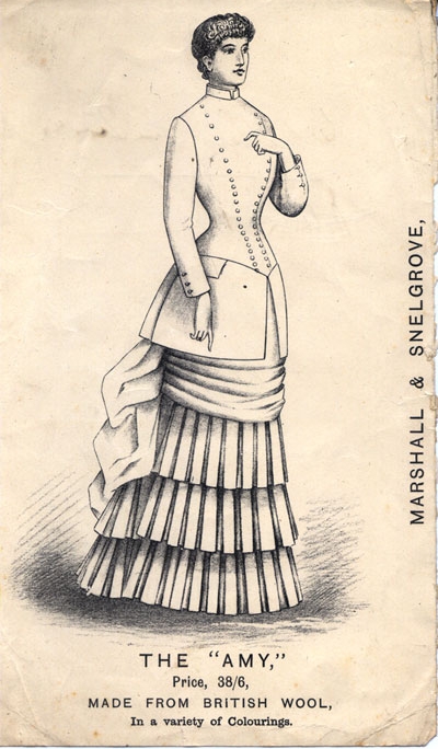 An illustration of an outfit called 'The Amy' from Marshall & Snelgrove department store