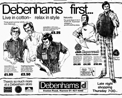 An advert for Debenhams late night shopping