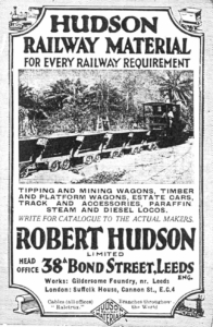 an advert for hudson railway material, for every railway requirement
