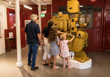 A family look at old film equipment in Leeds Industrial Museum