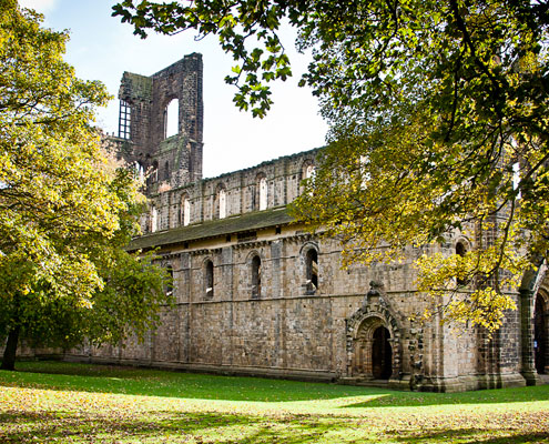 Kirkstall Abbey in autumn
