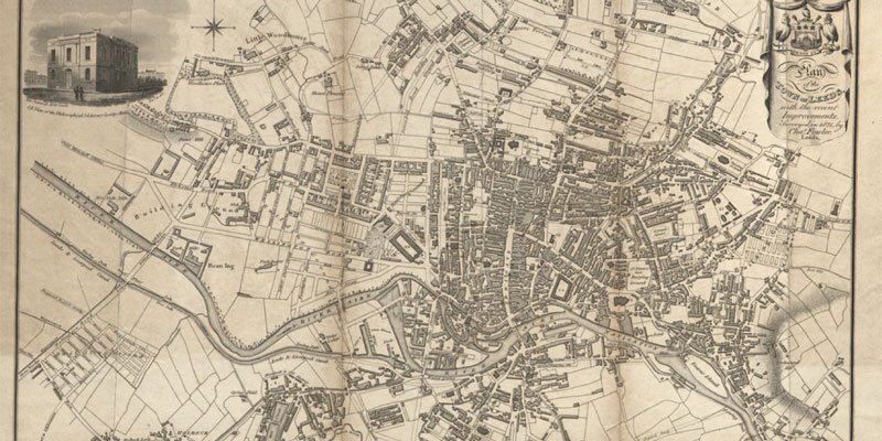 A map of Leeds in the 18th century.