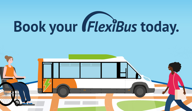 Flexibus artwork to promote a new bus scheme in East Leeds