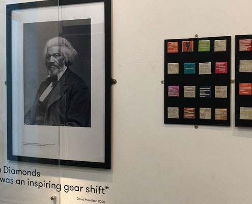 Frederick Douglass display with Mama Crone new works 'Discourse, Truth and Praxis'