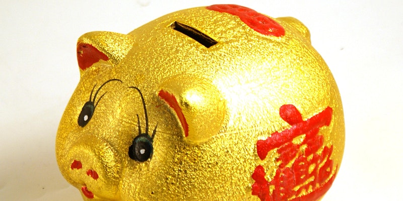 Chinese gold piggy bank