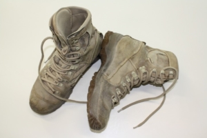 A pair of cream military boots