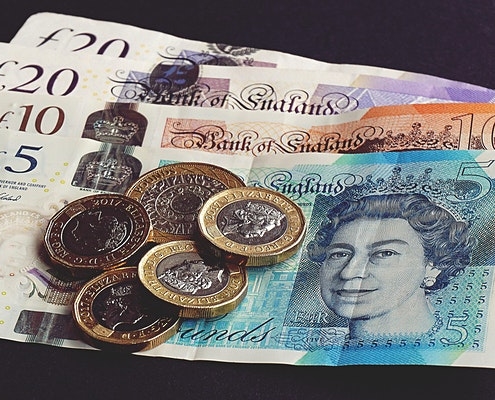 GBP notes and coins selection