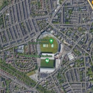 Satellite image of Headingley on Google Maps