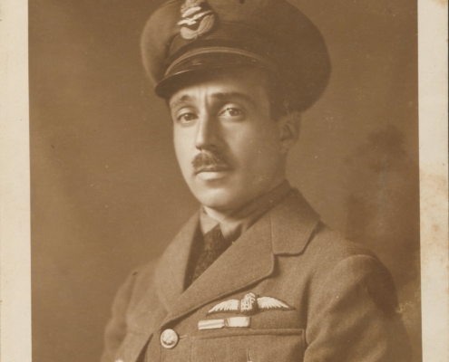 A sepia photograph of a captain in the army
