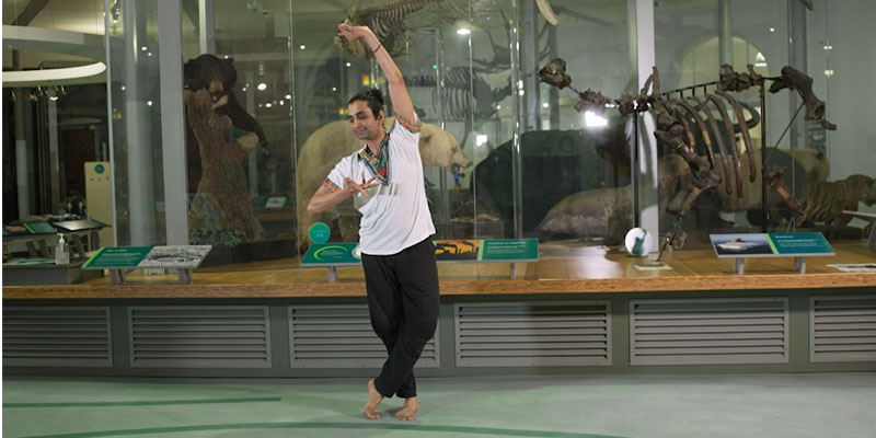 Shrikant Subramaniam performing a dance in Life on Earth gallery