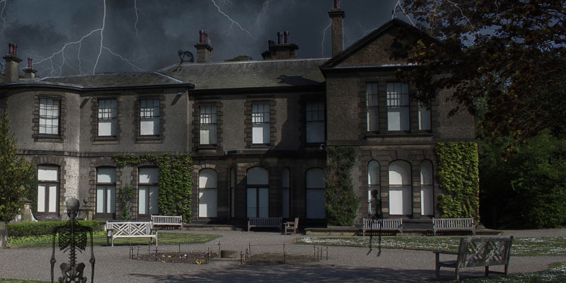 Lotherton Hall in a spooky setting