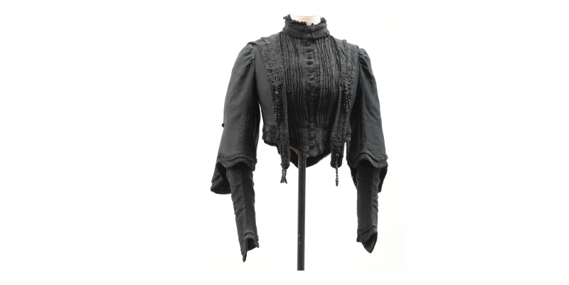 A Victorian black mourning jacket from the Leeds Museums & Galleries collection