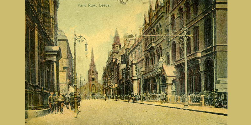 A 19th century image of Park Row in Leeds