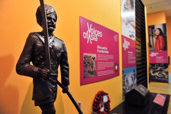 Sikh soldier statue in the Voices of Asia gallery