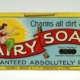 A box of fairy soap with a picture of a fairy and the slogan 'charms all dirt away'